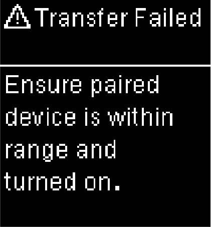 "Transfer Failed" error