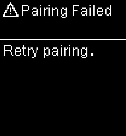"Pairing Failed" error